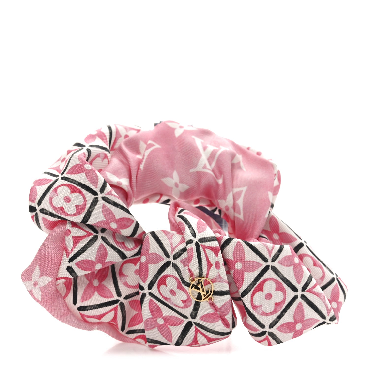 Louis Vuitton Silk Game On Chouchou Trop Chou Scrunchie Pink 1 of 3