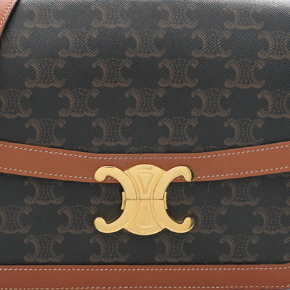 Celine Triomphe Canvas Calfskin Medium Triomphe Bag Tan 9 of 11