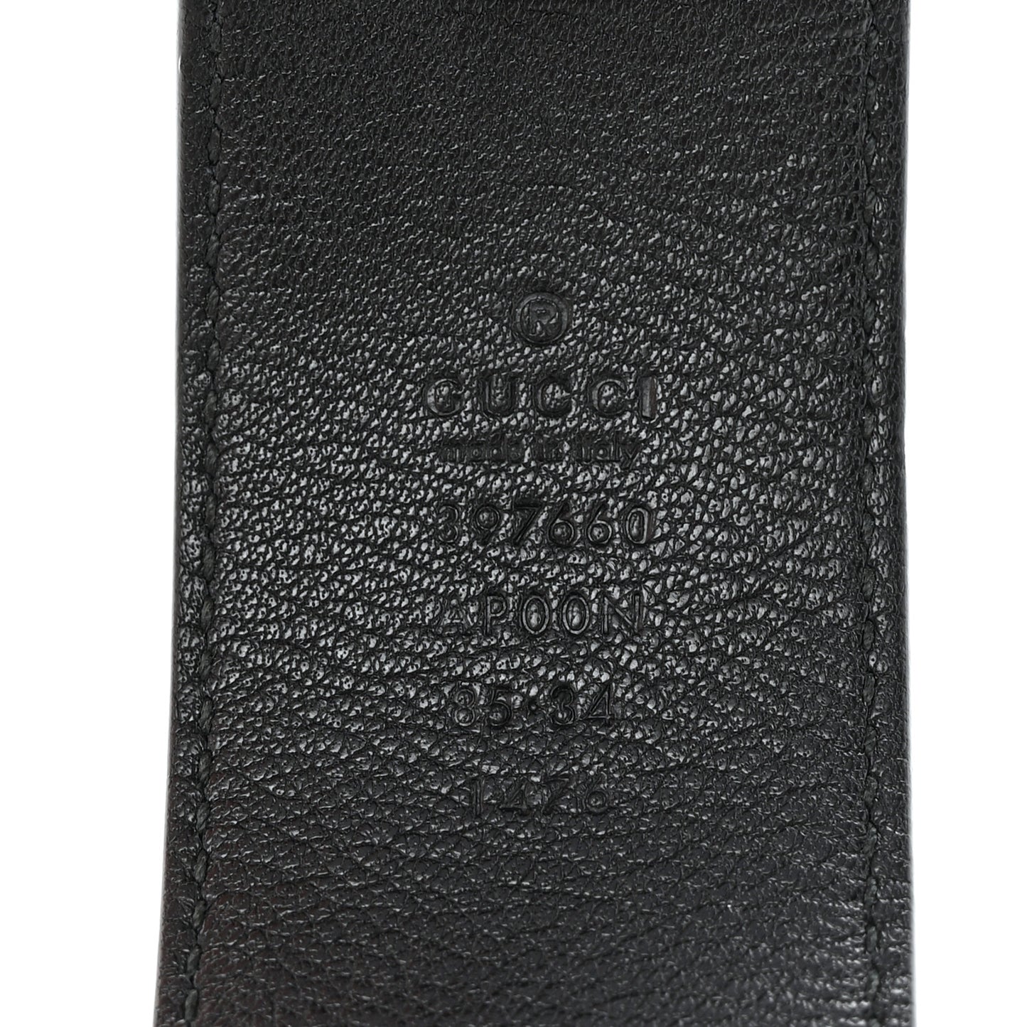 Moon Calfskin Nickel Double G 40mm Belt 85 34 Black