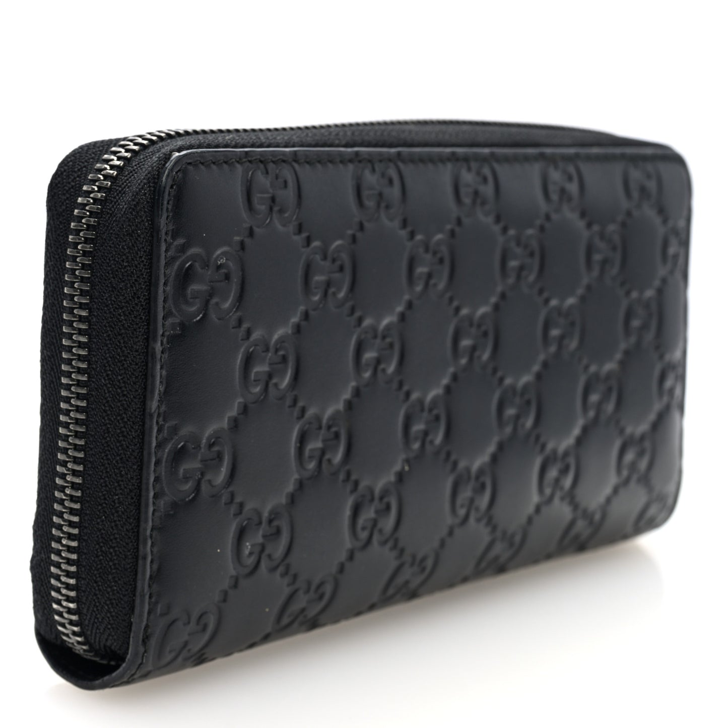 Guccissima Signature Zip Around Organizer Wallet Black