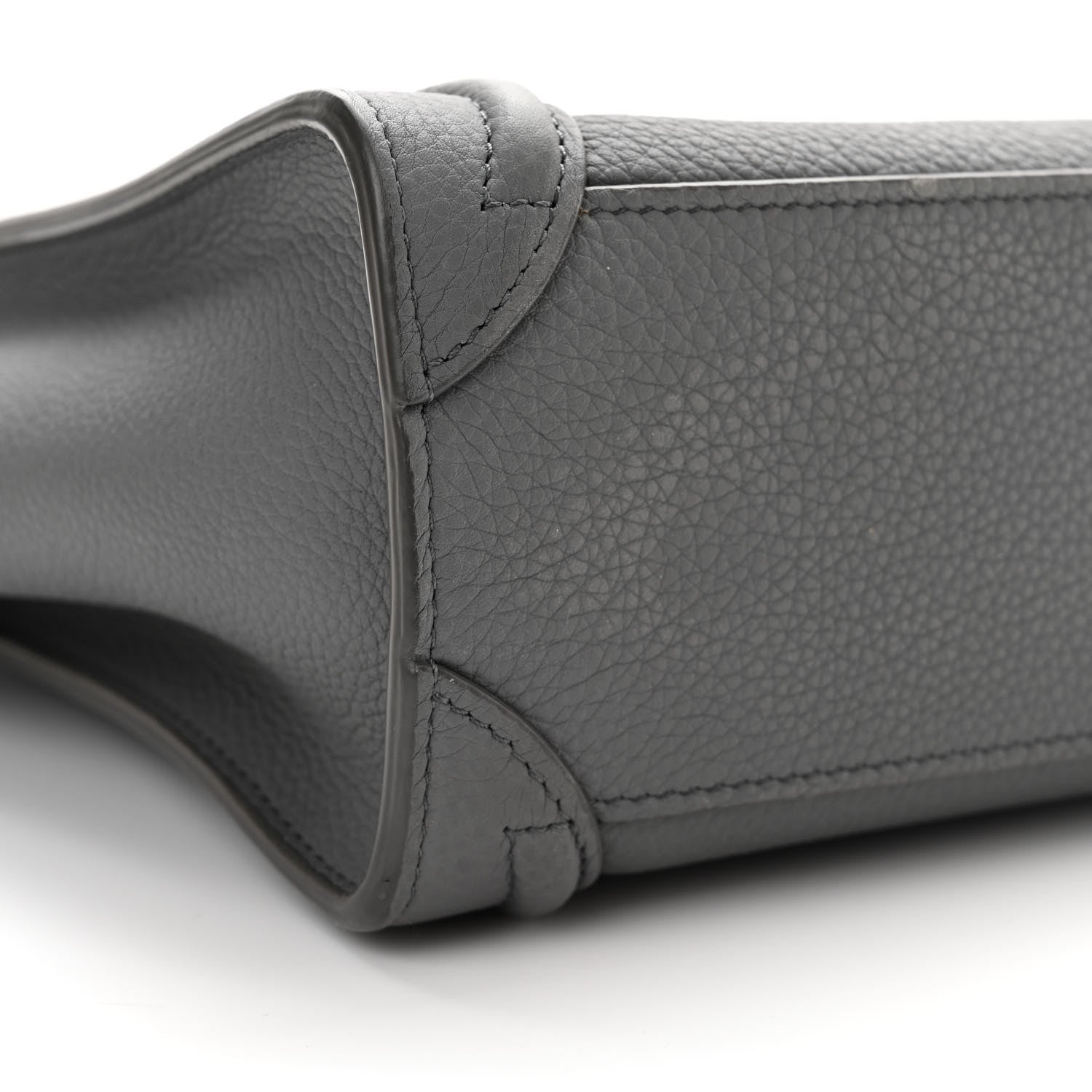Celine Drummed Calfskin Nano Luggage Kohl 9 of 13