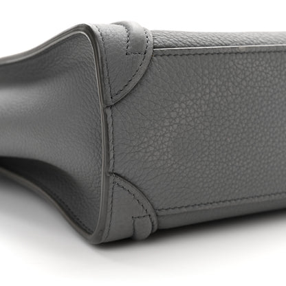 Celine Drummed Calfskin Nano Luggage Kohl 9 of 13