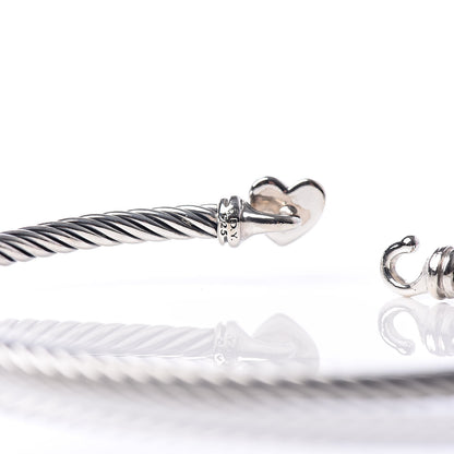 David Yurman Sterling Silver Diamond Cable Collectibles Heart Bracelet 4 of 4