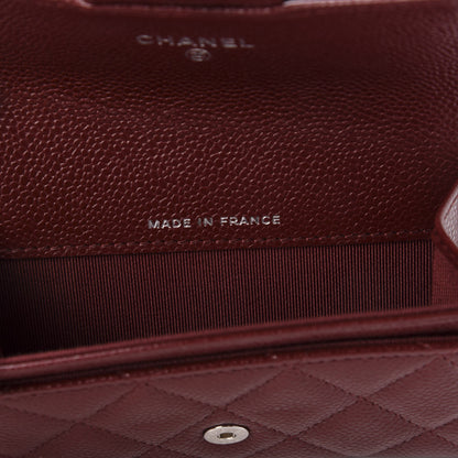 Chanel Iridescent Caviar Quilted Flap Card Holder Wallet Burgundy 9 of 11