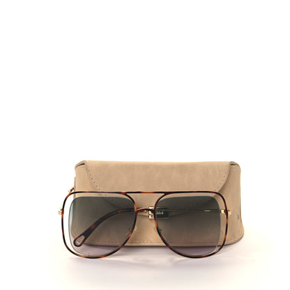 Chloe Poppy Aviator Sunglasses CE 130S Gold Havana 7 of 7