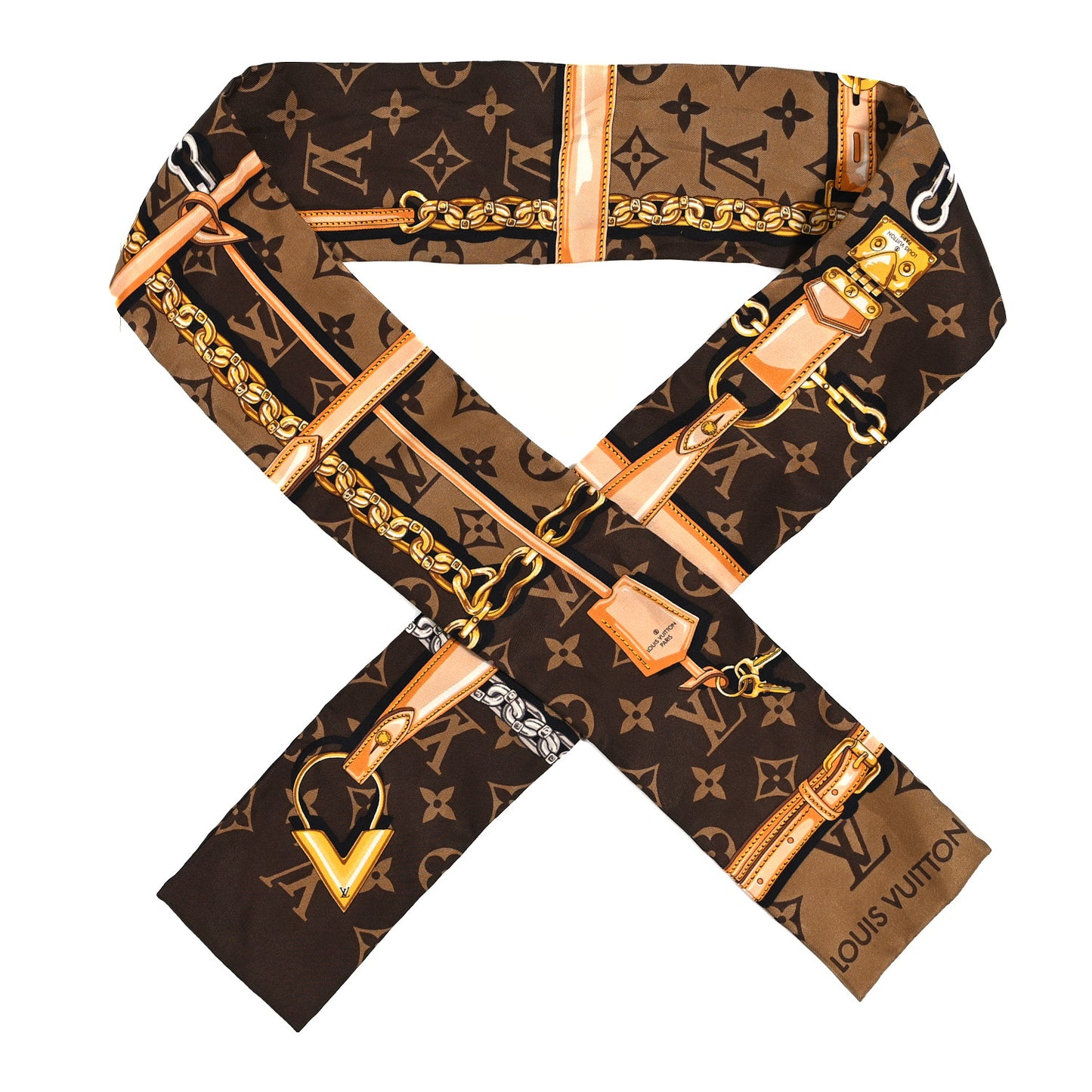 Silk Monogram Confidential Bandeau Brown