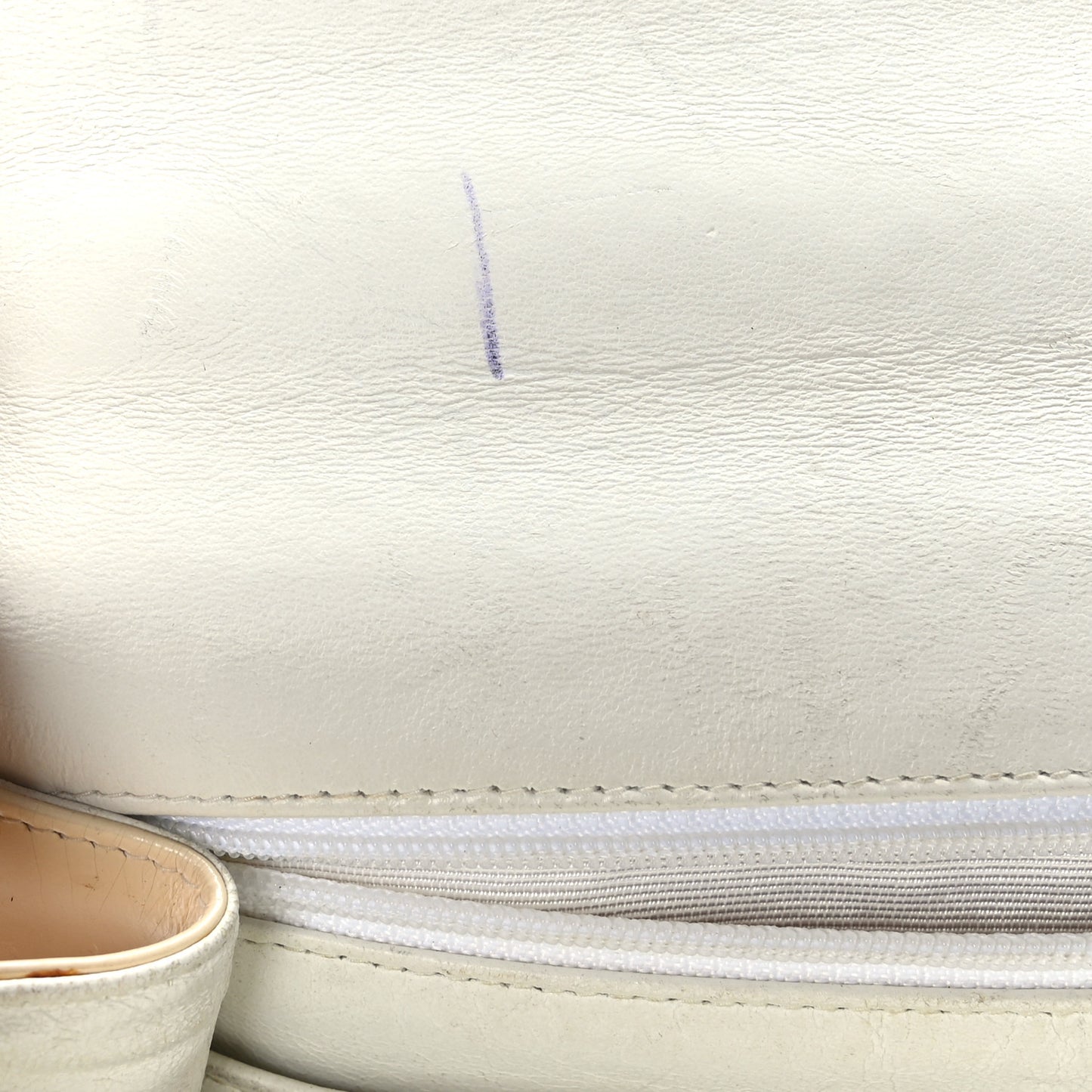 Patent Quilted Flap Bag White
