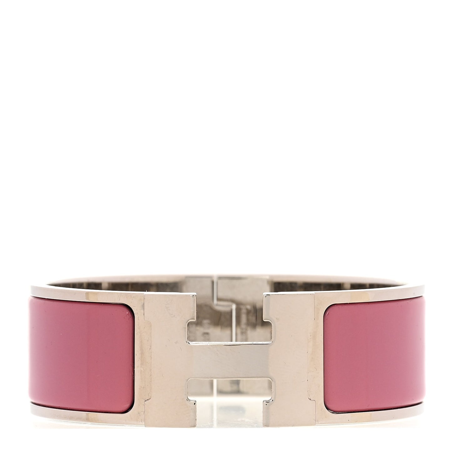 Enamel Wide Clic Clac H Bracelet PM Rose Delirium