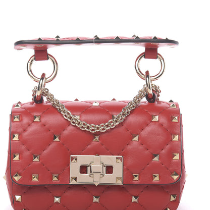 Valentino Garavani Lambskin Micro Rockstud Spike Shoulder Bag Red 9 of 9