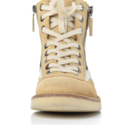 Chanel Toile Suede Calfskin CC Lace Up Short Boots 36 Light Beige 11 of 20