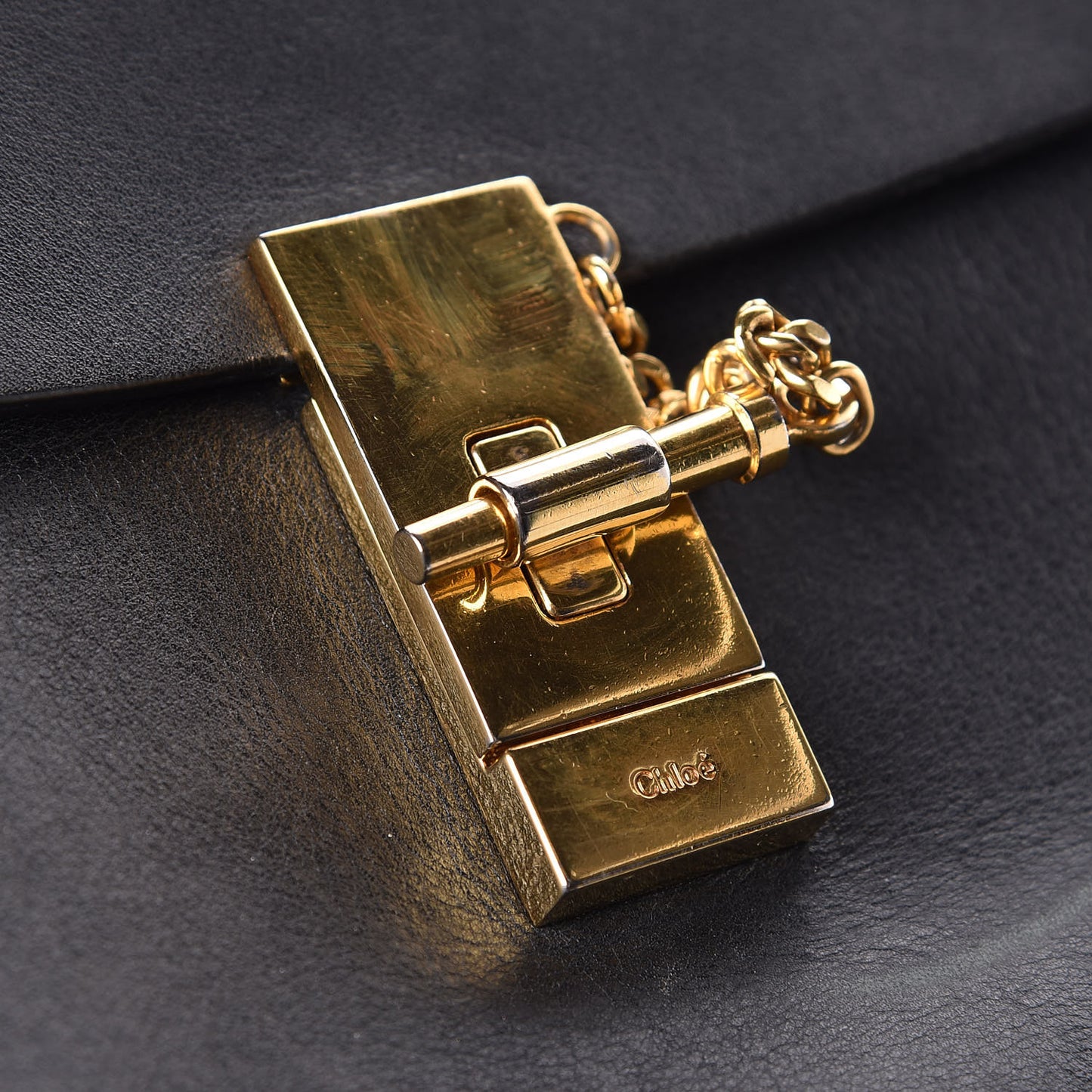 Calfskin Mini Drew Chain Shoulder Bag Black