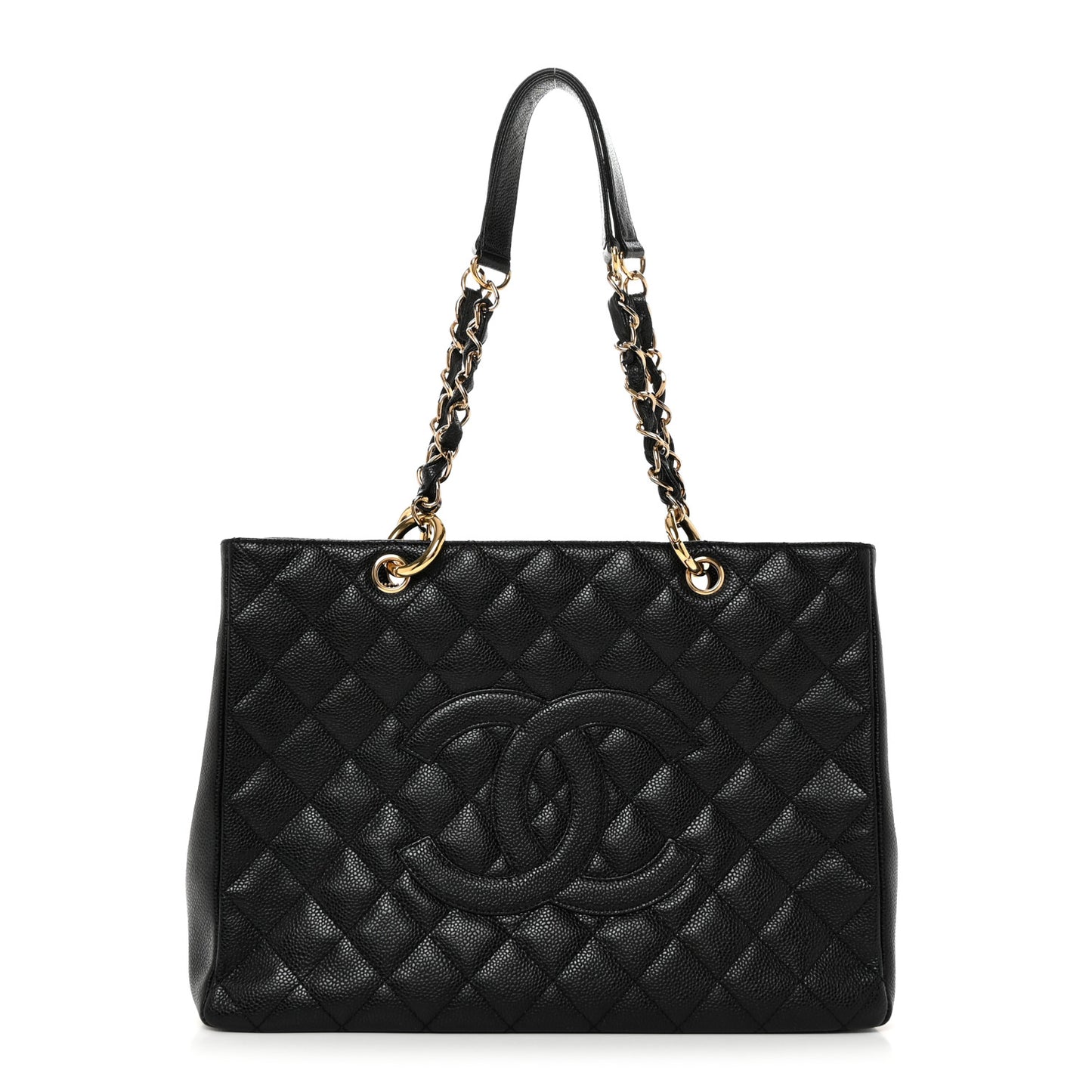 Caviar Quilted Grand Shopping Tote GST Black