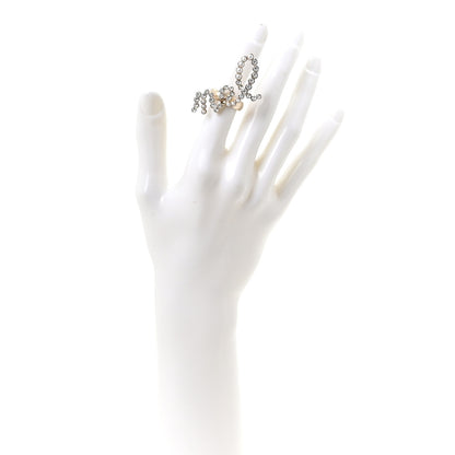 Chanel Crystal Pearl Cha-Nel Rings Set Gold 7 of 7