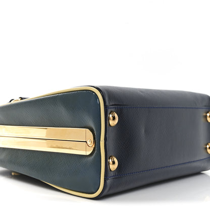 Prada Saffiano Vernice Pyramid Bag Royal Azzurr 8 of 9