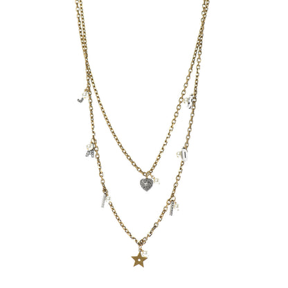 Christian Dior Metal Star J'adior Multi Strand Necklace Aged Gold 1 of 5
