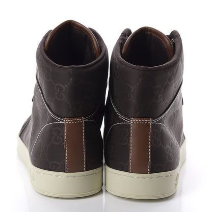 Gucci Nylon Monogram Mens High Top Sneakers 5 Cocoa 5 of 9