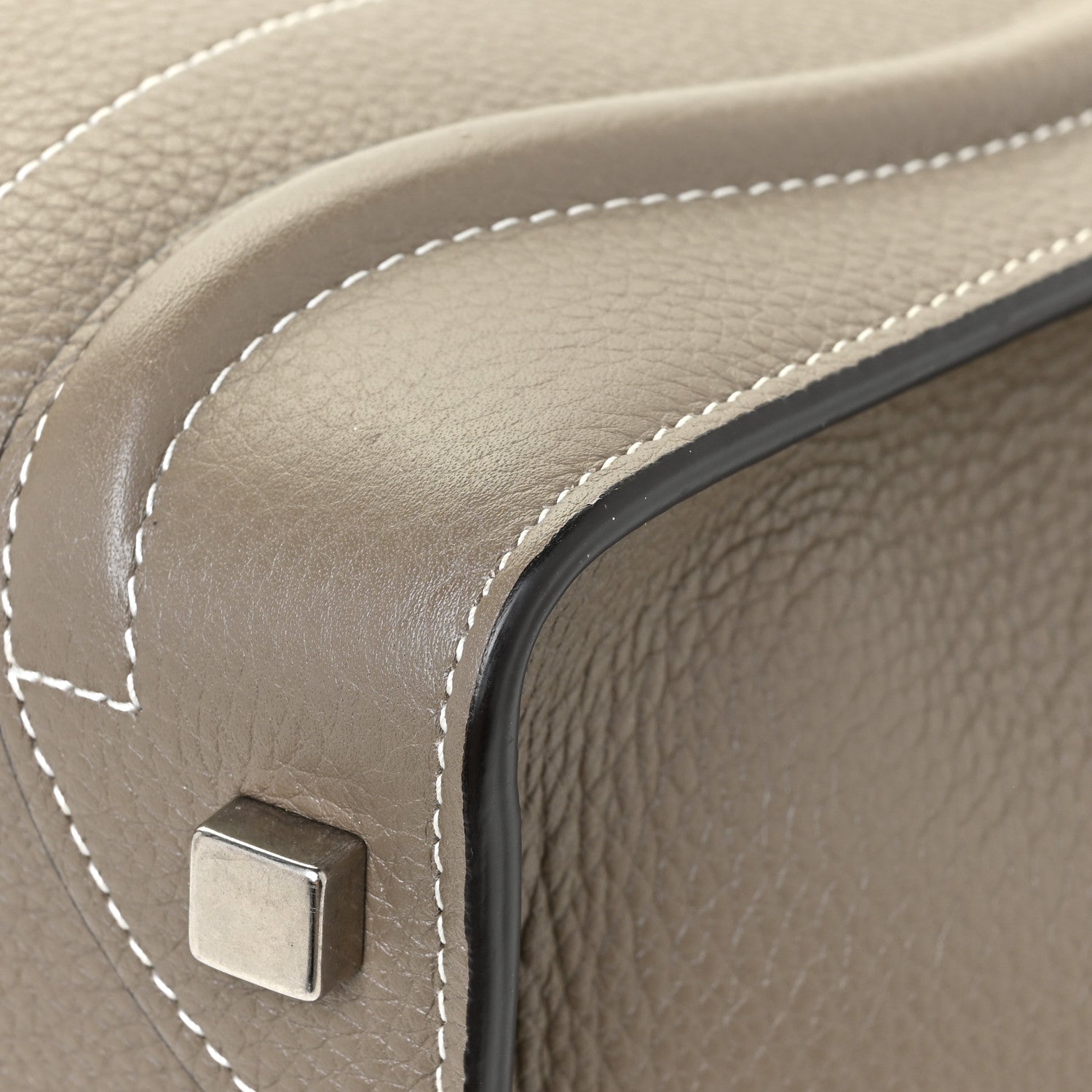 Celine Drummed Calfskin Micro Luggage Souris 11 of 17