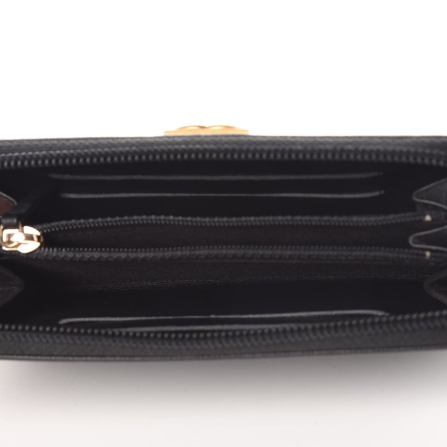 Caviar Quilted Small Boy Zip Around Wallet Black