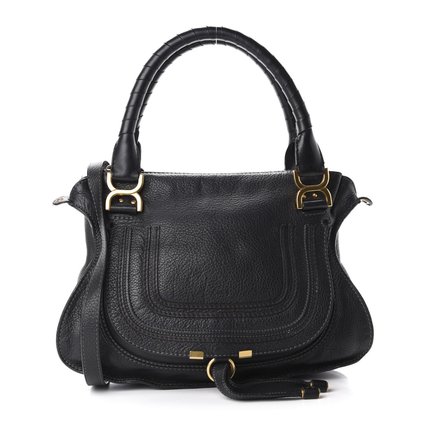 Calfskin Medium Marcie Satchel Black