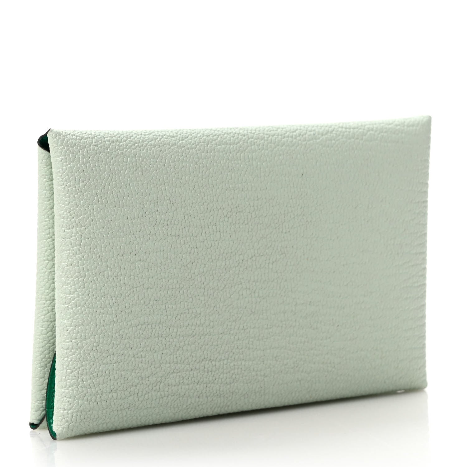 Hermes Chevre Mysore Verso Calvi Duo Card Case Vert Fizz Menthe 3 of 7