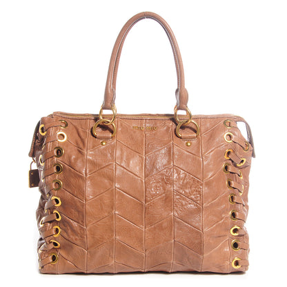 Miu Miu Nappa Chevron Grommet Tote 1 of 10