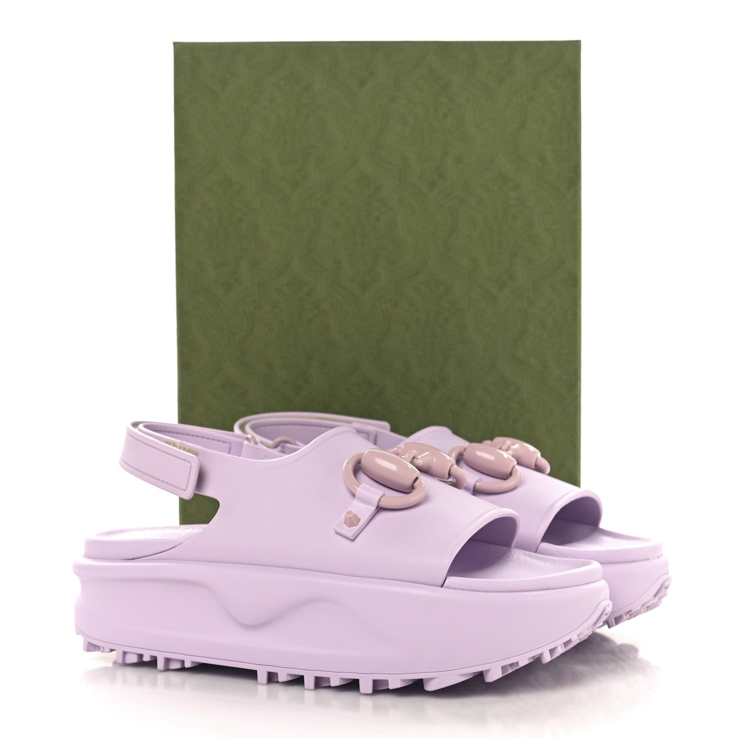 Gucci Soft Rubber Horsebit Touch Womens Strapped Sandals 36 Talc Pink 10 of 10