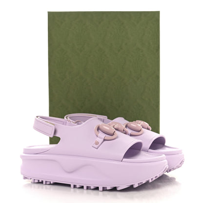 Gucci Soft Rubber Horsebit Touch Womens Strapped Sandals 36 Talc Pink 10 of 10