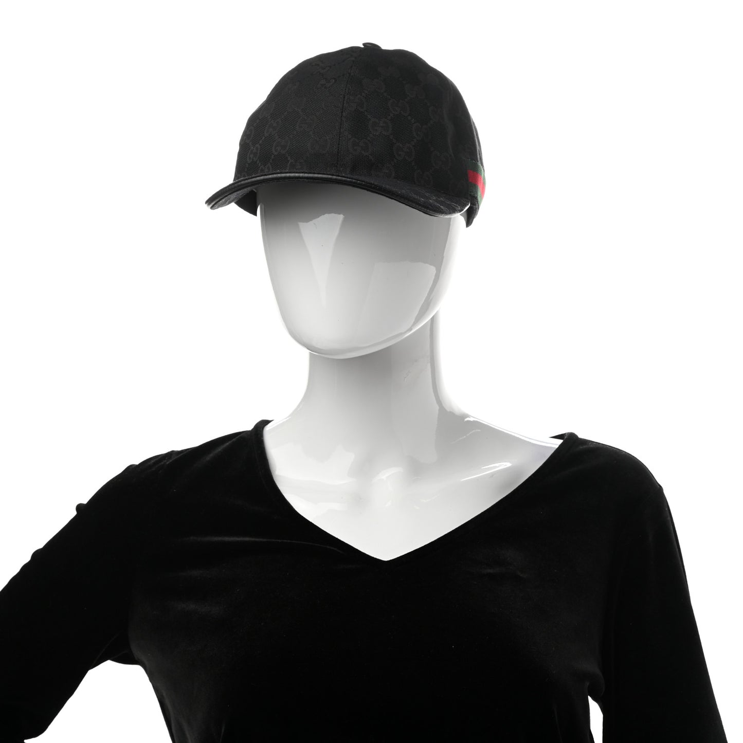Monogram Web Baseball Hat M Black