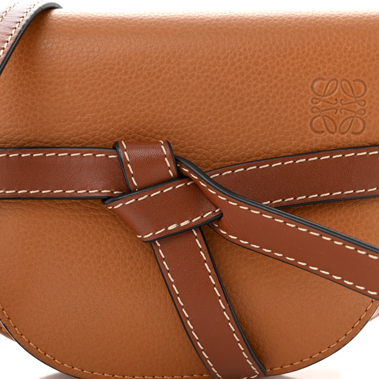 Loewe Grained Calfskin Mini Gate Crossbody Bag Caramel Pecan 7 of 10
