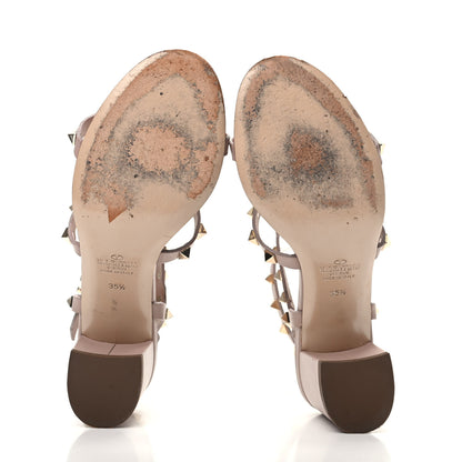 Valentino Garavani Calfskin Rockstud 60mm City Sandals 35.5 Poudre 5 of 9