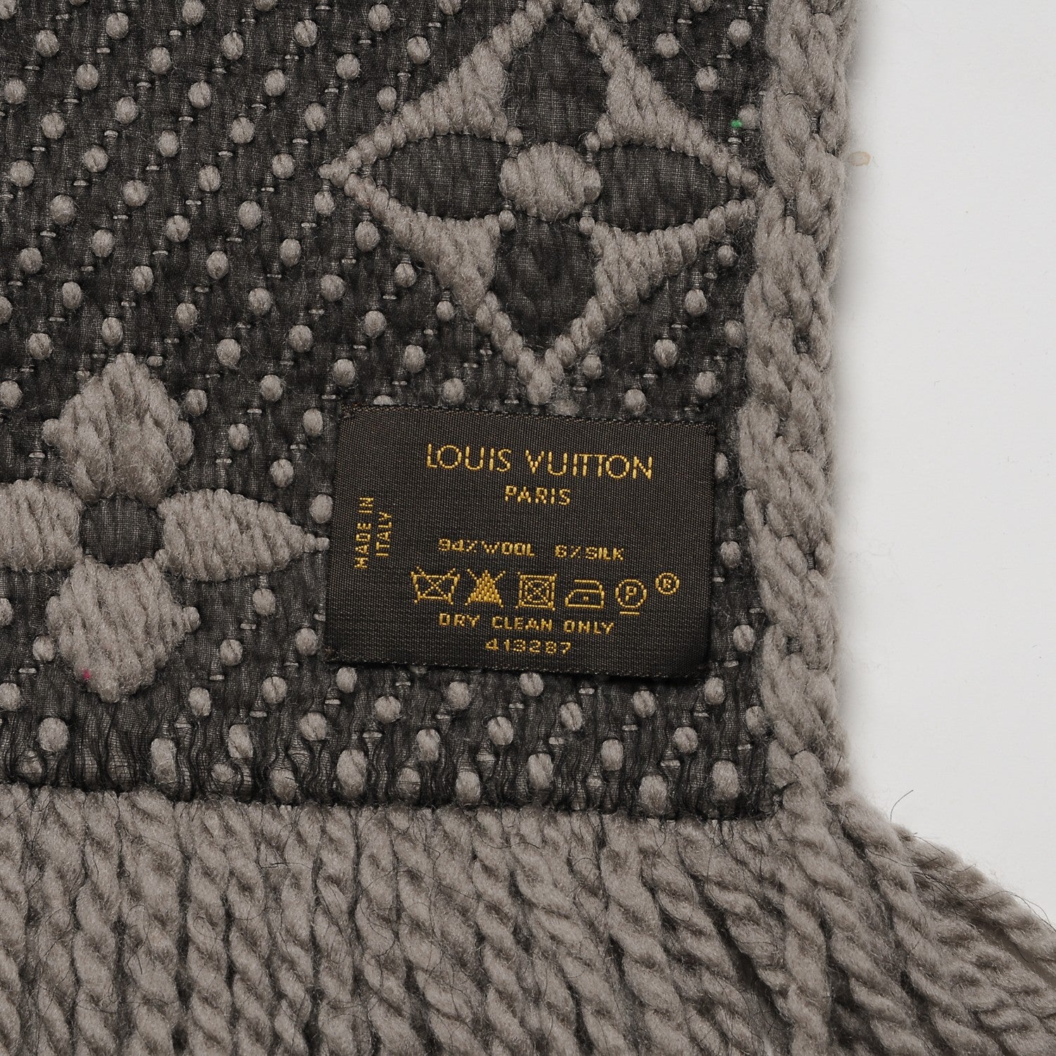 Louis Vuitton Wool Silk Logomania Scarf Verone 3 of 4
