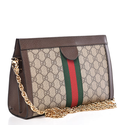 Gucci GG Supreme Monogram Web Small Ophidia Chain Shoulder Bag Brown 3 of 11