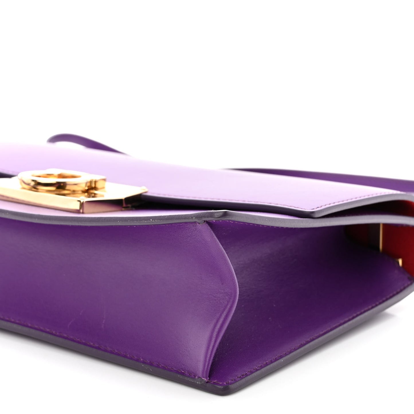 Smooth Calfskin Aileen Gancio Lock Shoulder Bag Purple