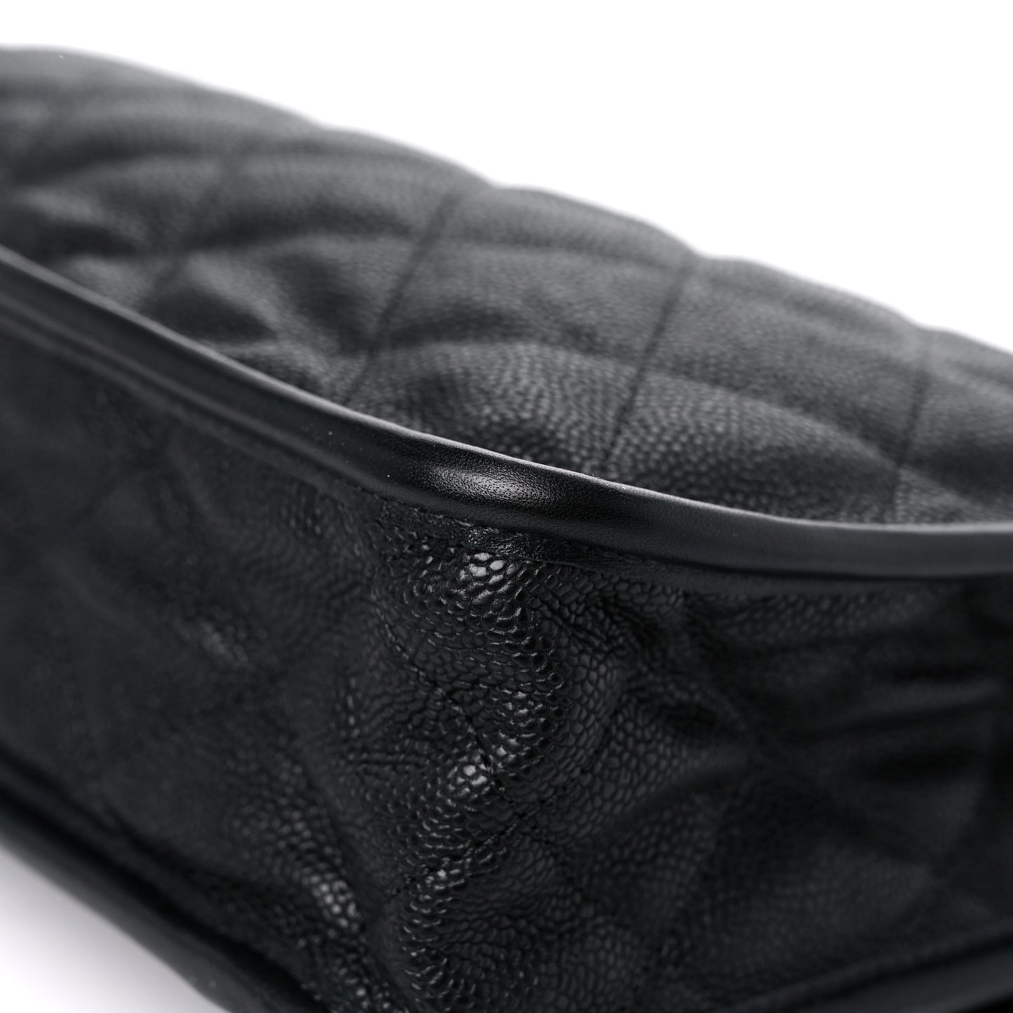 Caviar Quilted Large French Riviera Flap Black