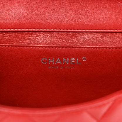 Chanel Lambskin Quilted Clutch with Chain Flap Red 6 of 12