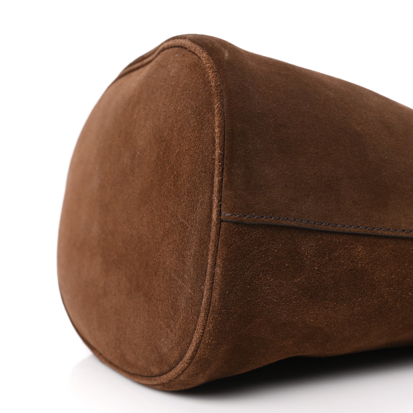 Scamosciato Suede Buckle Belted Bucket Bag Cacao