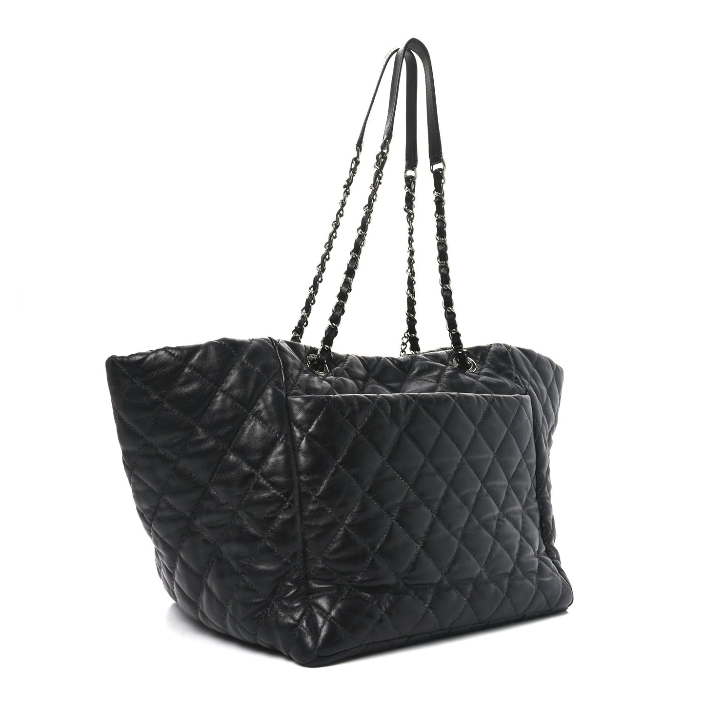 Lambskin Quilted Week End on Mars Tote Black