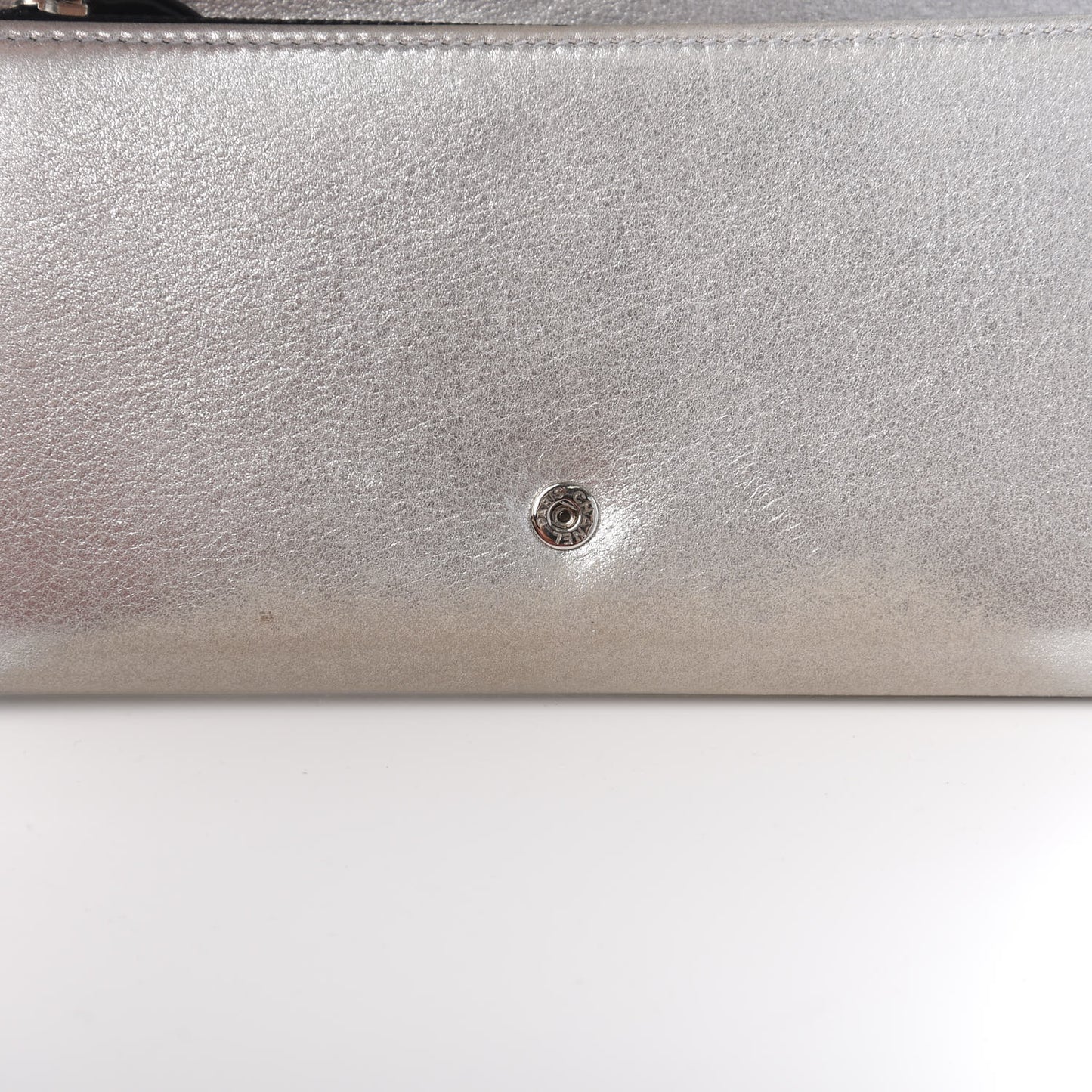 Lambskin Large CC Flap Wallet Silver