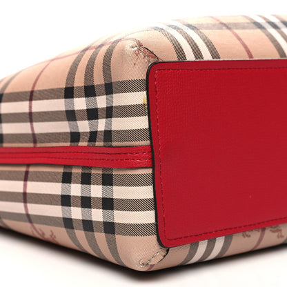 Burberry Haymarket Check Small Reversible Tote Poppy Red 14 of 15