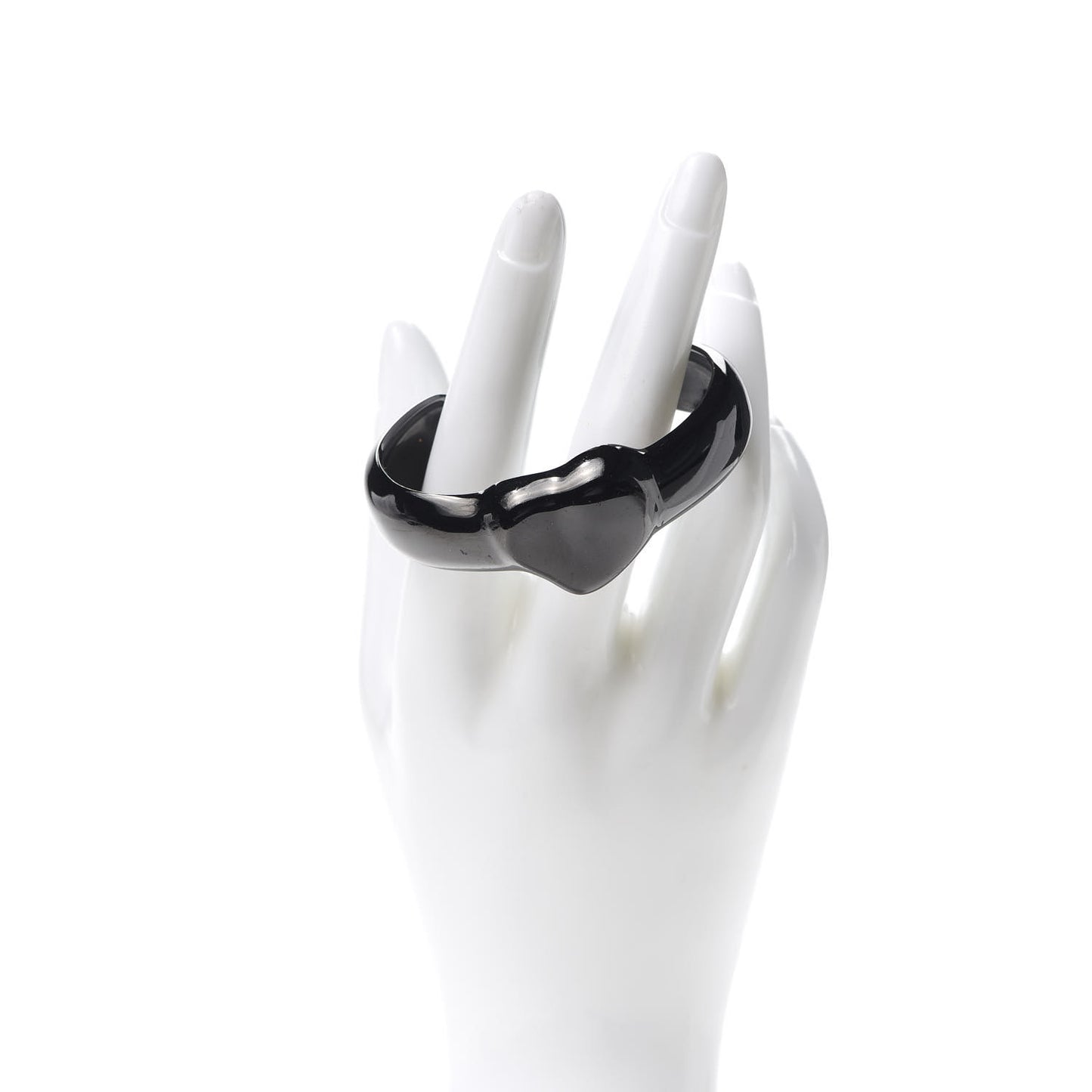 Ruthenium Elsa Peretti Full Heart Cuff Bracelet Black