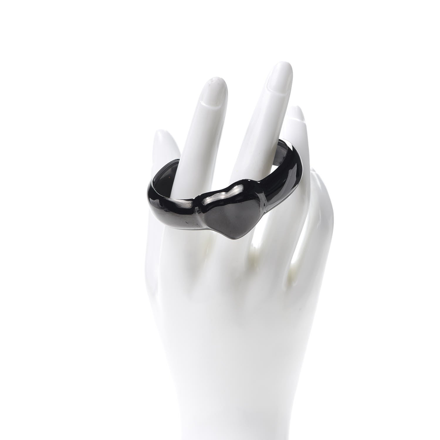 Tiffany Ruthenium Elsa Peretti Full Heart Cuff Bracelet Black 2 of 5