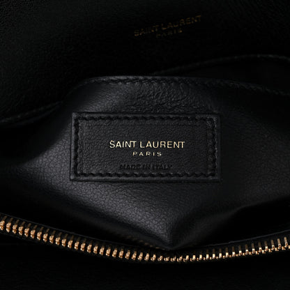 Saint Laurent Sheepskin Matelasse Chevron Monogram Large College Satchel Black 6 of 13