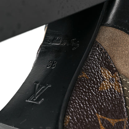 Louis Vuitton Suede Calfskin Monogram Star Trail Ankle Boots 38 Khaki 6 of 9
