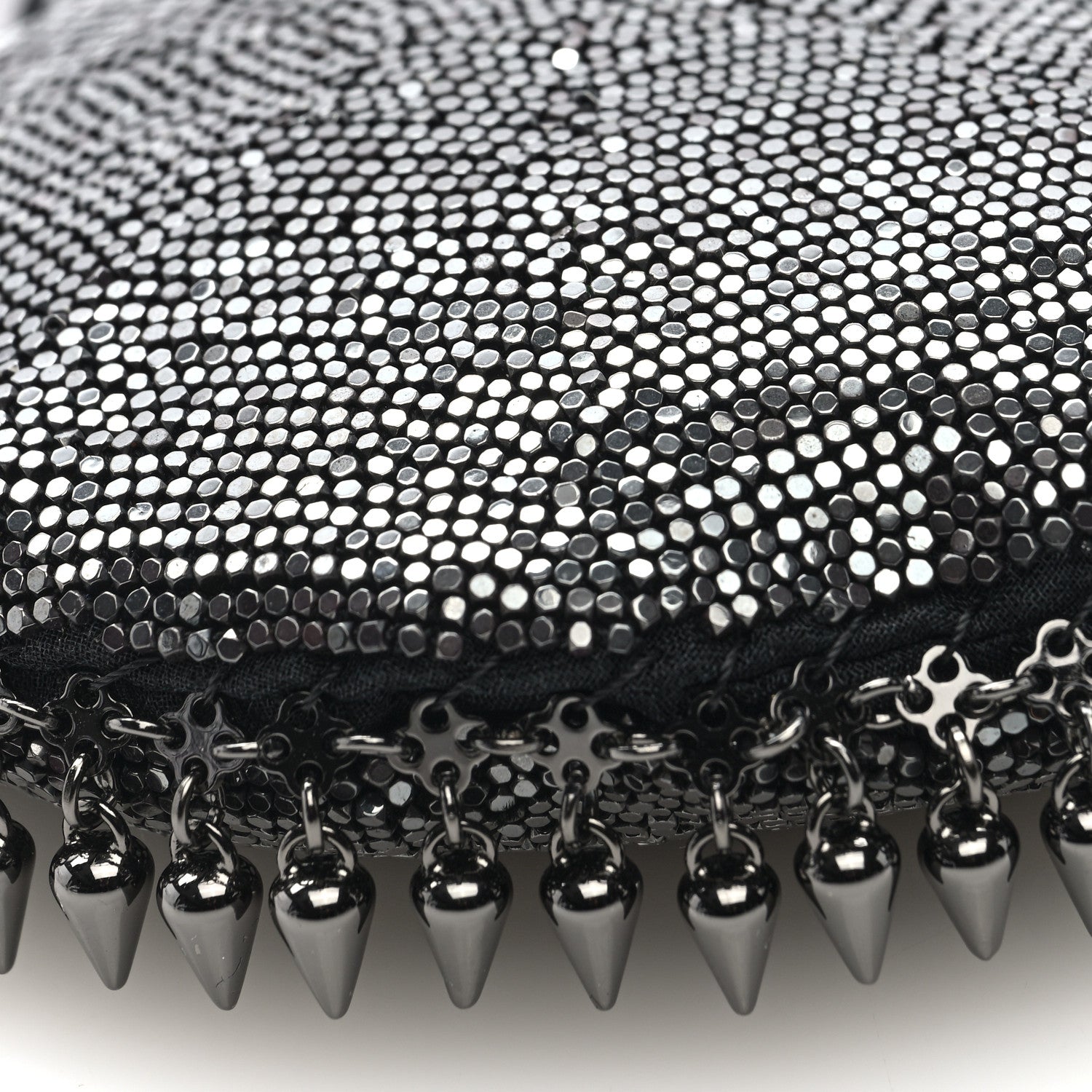 Saint Laurent Satin Mesh Studded Mini Heart Bag Dark Rutenio 8 of 10