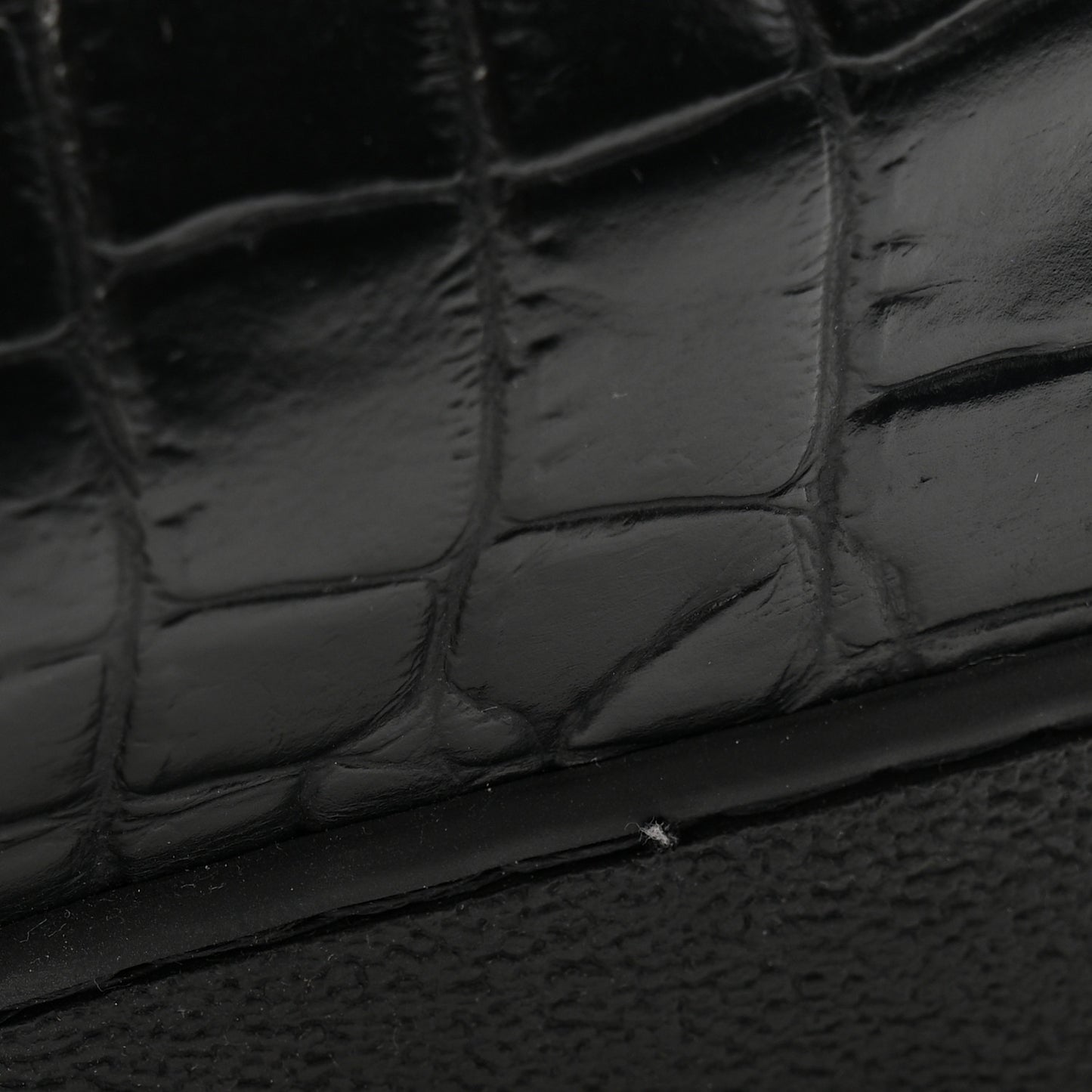 Calfskin Crocodile Embossed Frontrow Mens Sneakers 8 Black