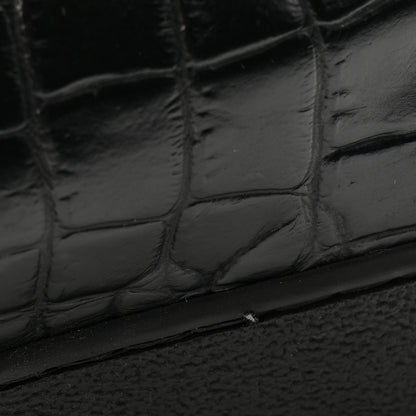Louis Vuitton Calfskin Crocodile Embossed Frontrow Mens Sneakers 8 Black 20 of 20