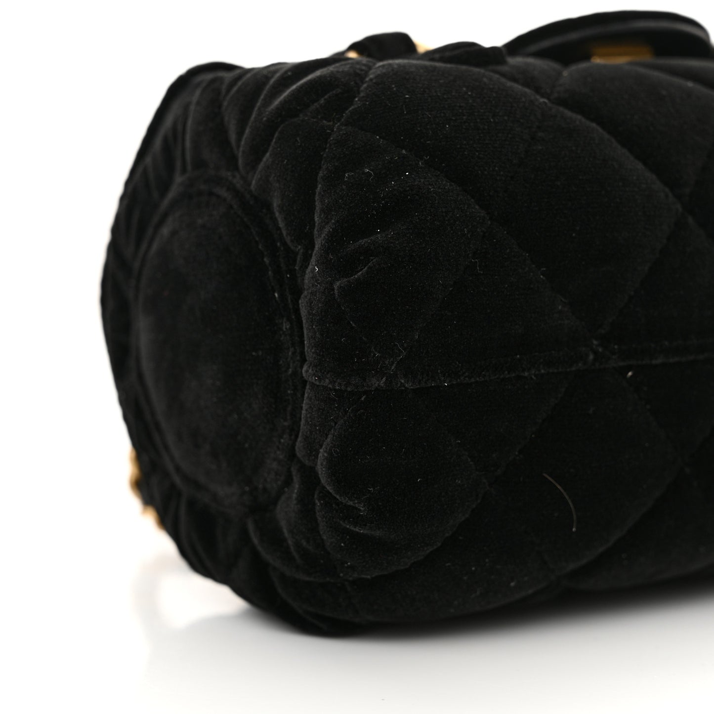 Velvet Quilted Mini Top Handle Flap Black