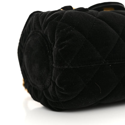 Chanel Velvet Quilted Mini Top Handle Flap Black 10 of 11