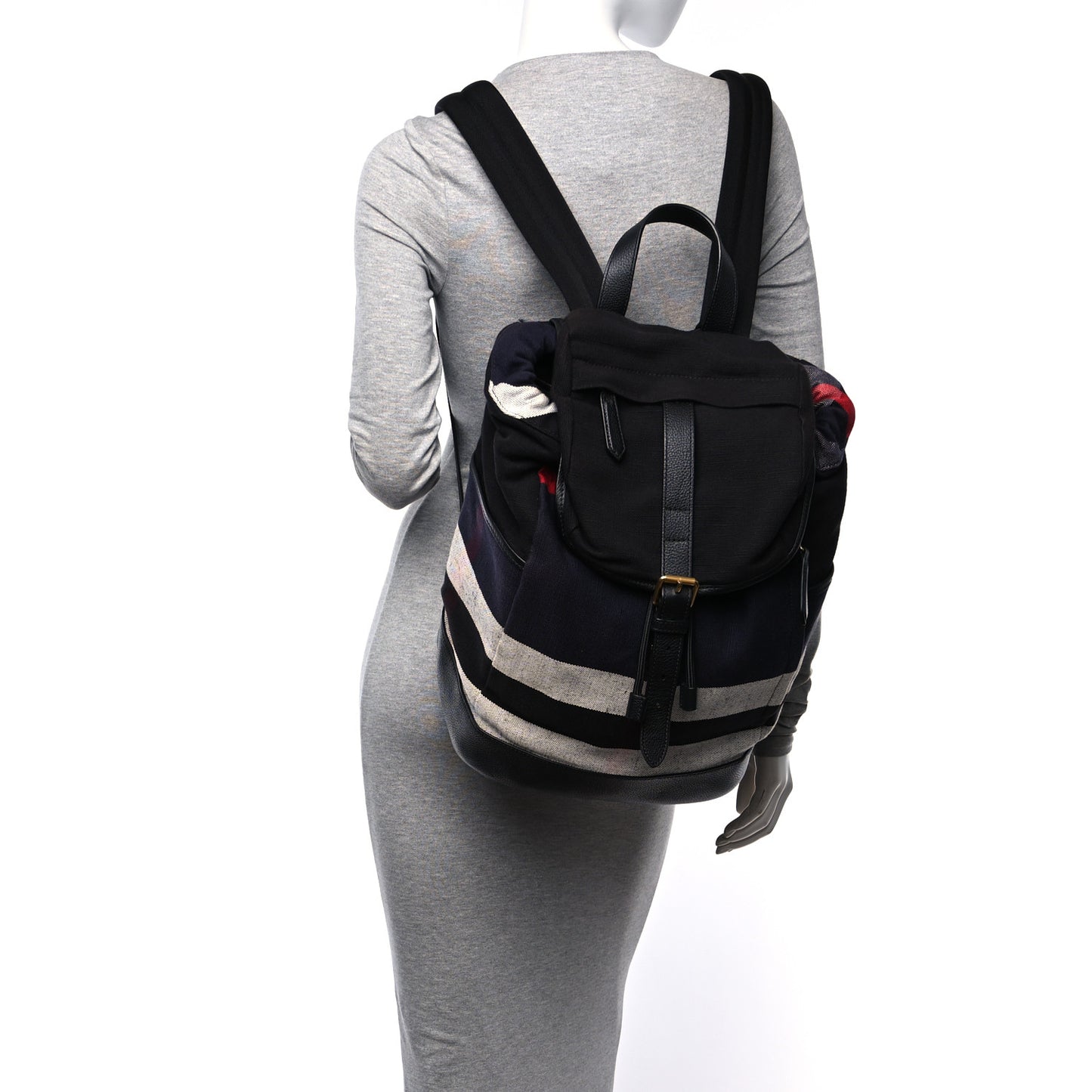 Overdyed Canvas Mega Check Drifton Backpack Black