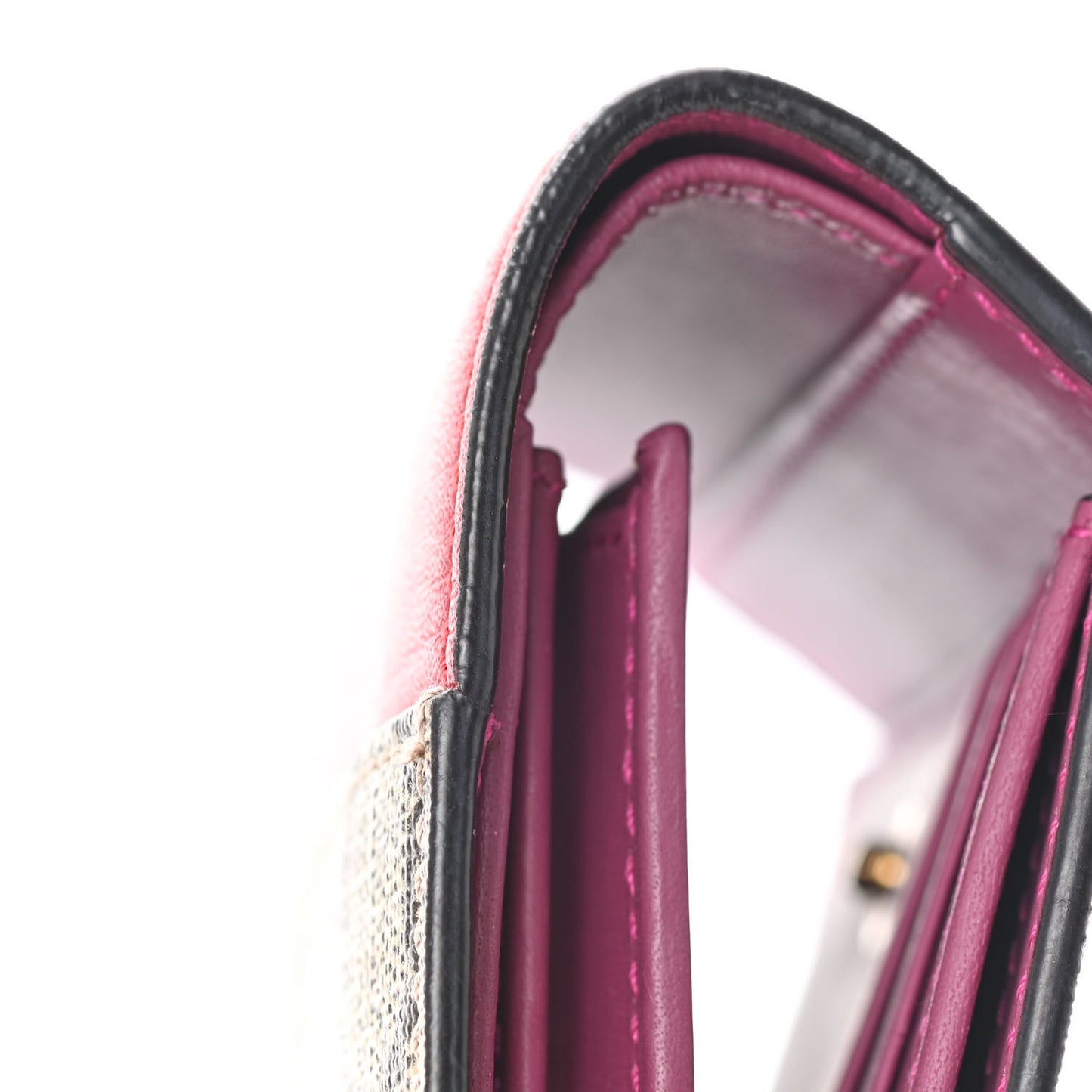 GG Supreme Monogram Calfskin Padlock Wallet Beige Hibiscus Red New Rosette